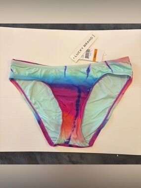 Lucky Brand Bikini Bottom Women Small Tie Dye Multicolor Swim Low Rise Hipster